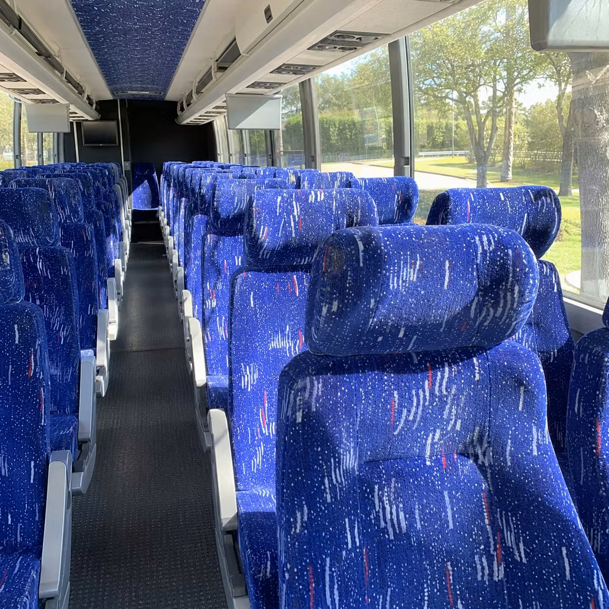 mesquite charter bus rental interior